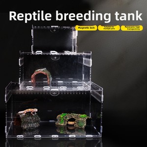 <span class=keywords><strong>Terrarium</strong></span> rectangulaire transparent en acrylique <span class=keywords><strong>pour</strong></span> animaux de compagnie (caméléons, araignées, reptiles) – Enclos de présentation de table durable et écologique - Product Image 3