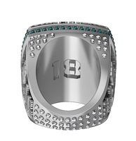 Bague de championnat en alliage plaqué or noir personnalisée édition 2026, certifiée CMA, avec nom et numéro - Rugby masculin
