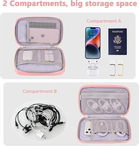 Bolsa Organizadora Electrónica de Viaje de Muestra Gratuita, 3 Compartimentos, Almacenamiento Portátil de Accesorios Electrónicos para Teléfono, Multifuncional - Product Image 4