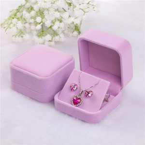 Customized flannel <b>earrings</b>, necklace, and pendant set, <b>gift</b> jewelry <b>box</b>, velvet jewelry <b>box</b> - Product Image 6