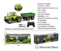Nouveau 2026 : Tracteur agricole télécommandé sous licence 2,4 GHz à l'échelle 1:24 avec réservoir d'épandage – Jouet de simulation pour agriculteurs