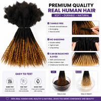 Extensions de dreadlocks en cheveux humains de 12 pouces, 1B 27 Ombre Locs avec pointes bouclées, extensions de locs permanentes faites à la main pour hommes et femmes