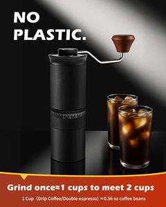 420 Stainless Steel Burr Espresso <b>Mini</b> Small Hand Mill Portable Manual Coffee <b>Grinder</b> with Wood Knob - Product Image 5