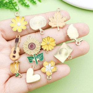 Dijes de aleación amarilla, 20 estilos, colgantes de flor, girasol y margarita para accesorios de joyería DIY, engaste de bisel de aleación de zinc unisex - Product Image 2
