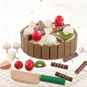Children Funny Pretend Play Game Magnetic Mini Cutting <strong>Cake</strong> Toys Early Educational Eco-friendly <strong>Wooden</strong> Toy Kitchen for 2-4 Years - Product Image 2