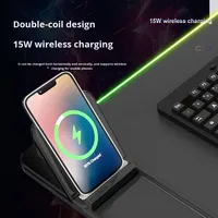 Tapis de Souris et Clavier Informatique Haute Qualité avec Chargeur Sans Fil 15W, Lumière RGB et Support Téléphone 810*32*24.5mm pour Gaming (En Stock)