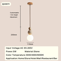 Pendentif en pierre naturelle, tabouret de bar linéaire moderne en travertin, luminaire de plafond intelligent à intensité variable et hauteur réglable pour salle à manger