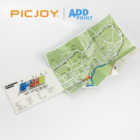 Folleto plegado de mapa personalizado con plegado único para ferias comerciales Impresión compleja Servicio de impresión de alta calidad Impresión digital