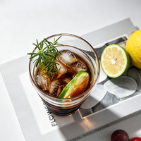 Gobelet en verre transparent à nervures ondulées, en verre borosilicate haute résistance, pour milkshake, café glacé, jus, maison, café