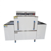 Lave-vaisselle à convoyeur compact en acier inoxydable 304, capacité de 500 assiettes/heure, option sans séchage