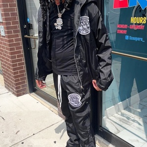 Custom Nylon Sweatsuit Manufacturer Mens <b>Set</b> Zip up Polyester Nylon Jacket Pants Two Piece Windbreaker Tracksuit - Product Image 5
