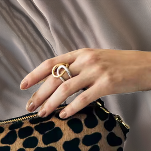 EManco Unique Women's Stainless Steel Jewelry Multi-Layer Hollow Cross Gold Opening Twisted <strong>Ring</strong> New Geometric Design Trendy - Product Image 2