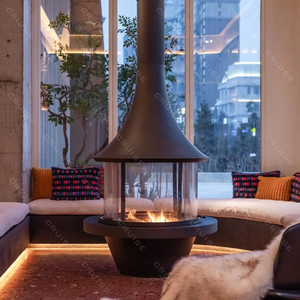 Crucero, tamaño personalizado, esquina de <span class=keywords><strong>bioetanol</strong></span>, quemador de Gas True Fire Burns, interior, <span class=keywords><strong>chimenea</strong></span> colgante suspendida de 1200mm con mesa de 1300/1500mm - Product Image 1