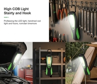 Lampe de travail portable HB-321 à LED COB 3W, alimentée par piles AA, étanche IP65, en ABS, magnétique, avec crochet de suspension pour atelier, autonomie de 4 heures