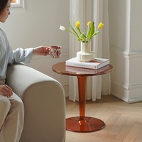 Table basse multifonctionnelle mobile en plastique transparent de style scandinave moderne pour petit appartement, salon, bureau à domicile, support à tasses