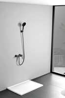 Colonne de douche de salle de bain d'hôtel à jet doux de massage en céramique thermostatique en laiton poli à vente chaude