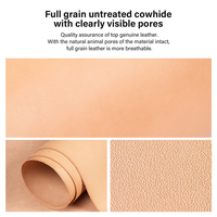 Kulit Sapi Asli Vachetta Full Grain Drum Dyed Vegetable Tanned, Sudah Dipotong, Lembaran Kulit Asli Anti-Pil, Ketebalan Sesuai Pesanan untuk Kerajinan