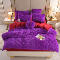 Ensemble de literie 4 pièces en velours de vison et de cristal en gros ensemble de couette de lit chaud taille Queen king