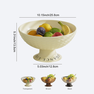 उफोटू सजावटी प्लास्टिक फल कटोरे डेडर लक्जरी बड़ा क्रिस्टल फल कटोरे उत्तम - Product Image 4