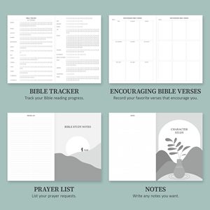 Journal d'étude biblique « Aimez Dieu avec passion » – Couverture rigide en tissu bleu, versets personnalisés, cadeau idéal, journal biblique en lin - Product Image 3