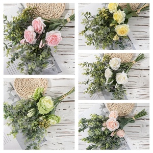 Produttore in rosa eucalipto fiore artificiale decorazione per la casa matrimonio a mano che tiene la parete del fiore di san valentino - Product Image 3