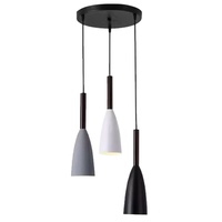 Suspension LED en fer de style nordique, noir, blanc, gris, longue taille moyenne, pour restaurant, salon, chambre, bar