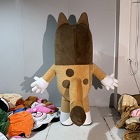 Costume de mascotte gonflable en peluche de chien de dessin animé, tenue de personnage chiot marron et blanc, pour défilé, carnaval, spectacle événementiel