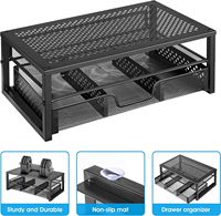 Soporte de Escritorio Metálico con Gran Espacio de Almacenamiento para Computadora, Impresora, PC, iMac, Monitor, Organizador de Alta Utilidad para el Hogar y la Oficina