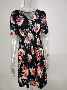 Commercio all'ingrosso di Estate del Vestito Incinta Mezza Manica Floreale Stampato Delle Donne di Modo Allentato Di Maternità Gonne A Maglia Fiori Abiti Fasciatura - Product Image 3