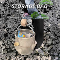 Grand sac de rangement écologique 100 % coton avec poignée, panier pliable, sac de pique-nique, sac de nettoyage extérieur, sac à outils