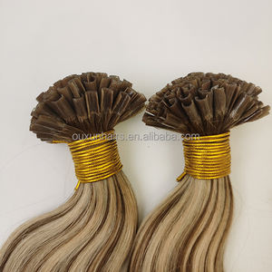 Extensiones de cabello de queratina preadheridas con punta en U de doble dibujado 100% cabello Remy al por mayor extensiones de uñas peruanas - Product Image 5