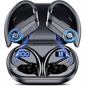 Auricolari Wireless YYK-Q63 con Custodia di Ricarica a Display Digitale, Oltre 20 Ore di Riproduzione, Stile Sportivo Retrò Nero JL - Product Image 1