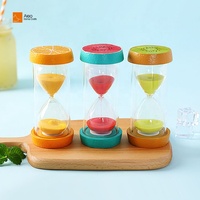 Vente chaude Kiwi Fruit Eau Verre Sablier Belle Forme Ronde Colorée avec Un Design Moderne pour la Cuisine ou Comme Cadeau OEM