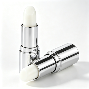 Lápiz Labial Humectante y Calmante Personalizado con Tubo Plateado para el Cuidado Labial Diario Humectante y No Grasoso - Product Image 1