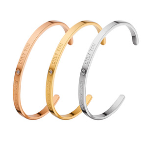 Hot <b>Couple</b> Stainless Steel <b>Bracelet</b> Fashion Titanium Steel Diamond <b>Bracelet</b> Female Factory Wholesale - Product Image 1