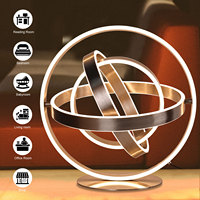 Lampe de table LED rechargeable multi-couches à structure annulaire pour chambre, salon, chevet, bar et décoration d'hôtel (vente en gros)