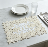 Napperons élégants en PVC brodés à motif classique doré 30x45cm, antidérapants, TUOTU, pour une mise en scène de table luxueuse pour les salles à manger à domicile