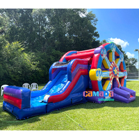 Château gonflable combiné avec grande roue, qualité commerciale, prix de gros, pour fêtes et carnavals