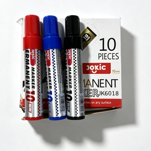 Marqueur permanent super jumbo JK-6018, largeur d'écriture 10 mm, couleurs rouge, bleu, noir, pointe biseautée. - Product Image 2