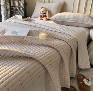 Set di biancheria da letto in pile caldo invernale, trapuntato, leggero, grigio bluastro, copriletto a 3 pezzi con 2 federe - Product Image 6