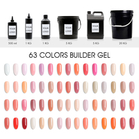MissGel Gel de Construction Dur 1Kg en Gros, 63 Couleurs, Sans TPO, Sans HEMA, Gel de Construction Nude à Grande Capacité, OEM