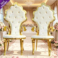 Chaise de banquet haut de gamme pour événements, en acier inoxydable doré, pour mariés, idéale pour cérémonies et mariages