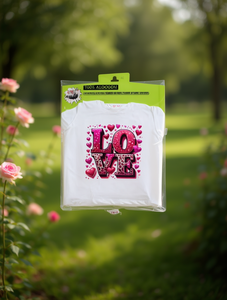 T-Shirt da Donna Lavish Love 180g Manica Corta con Stampa Cuori Rosa Casual Lavabile in Lavatrice Non Trasparente - Product Image 2