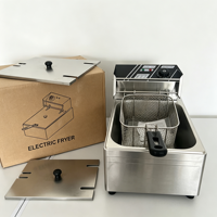 Friteuse électrique professionnelle à cuve unique avec panier pour restaurant commercial, hôtel, machine à frire en acier inoxydable