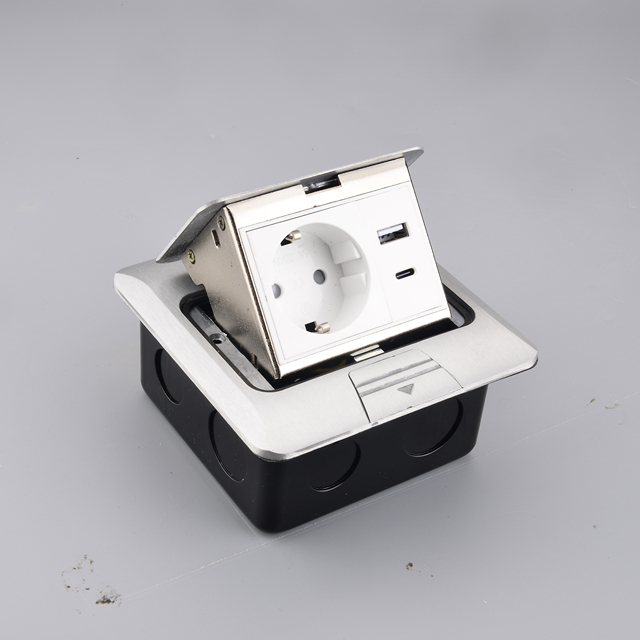 Factory Price Pop up Europe Socket British Socket Type C With USB Outlet Floor Socket Box