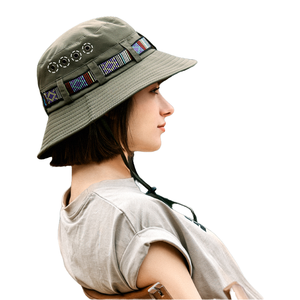 Chapeau de soleil en jean personnalisé avec logo, motif lettres et nœuds, protection UV, pour activités de plein air, sports d'été, randonnée, camping, pêche, vente en gros - Product Image 4