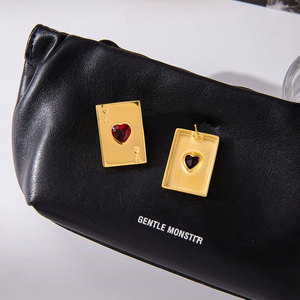 Pendientes de Moda con Diseño de Cartas de Póker, de Acero Inoxidable 316L, Chapados en Oro PVD de 14k y 18k, con Circonitas, para Mujer, Venta al por Mayor - Product Image 4