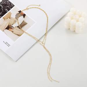 SC热卖时尚不锈钢项链时尚珠宝项链项链复古长Y形分层女式项链 - Product Image 4