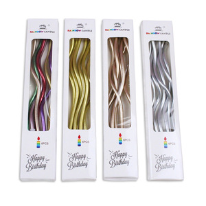 Candeline Ondulate per <span class=keywords><strong>Compleanno</strong></span> Oro Argento Oro Rosa, Eleganti Decorazioni a Spirale per Torte, Candele Curve per Compleanni Matrimoni Celebrazioni - Product Image 3