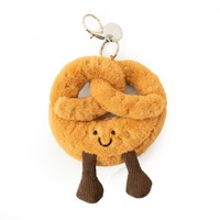 Mini Peluche Creativo con Forma de Pretzel, Pequeña Mascota de Peluche para Colgar en Bolsas de Panadería